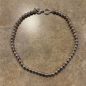 Vintage RALPH LAUREN Heavy Silver Bead Ball RLL NECKLACE Signed RLL RARE
